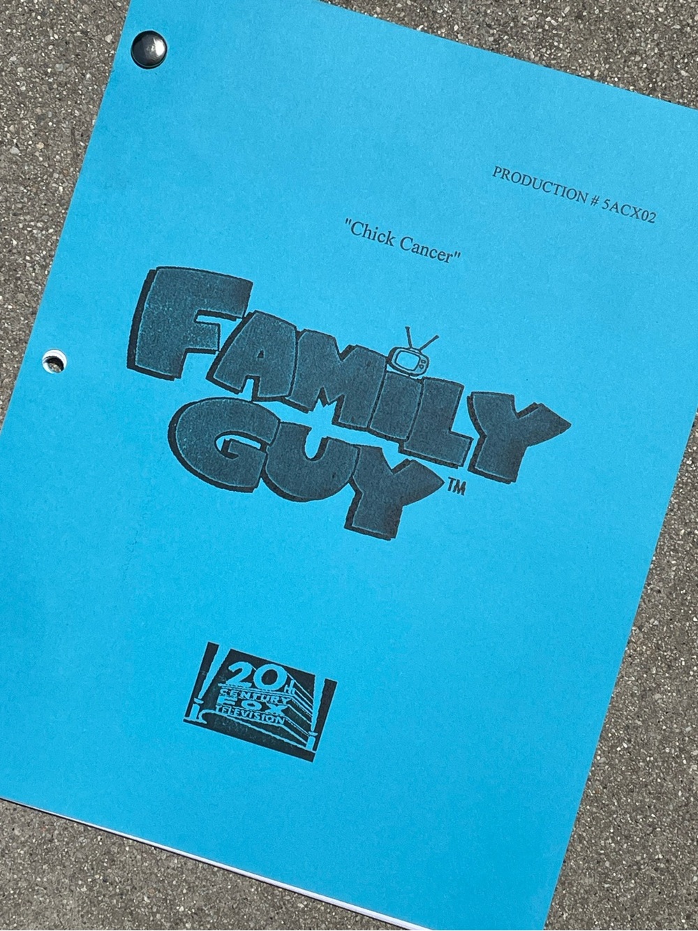 Family Guy 2005 Production Used Table Draft Script Chick Cancer PETER’S MOVIE!